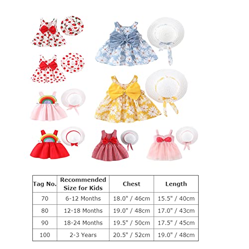 Baby Girls Hawaiian Beach Party Dress Backless Princess Summer Dress Red Plaid Floral Tutu Sundress With Hat Birthday Photography Outfits Red Plaid 2-3 T #TOP5