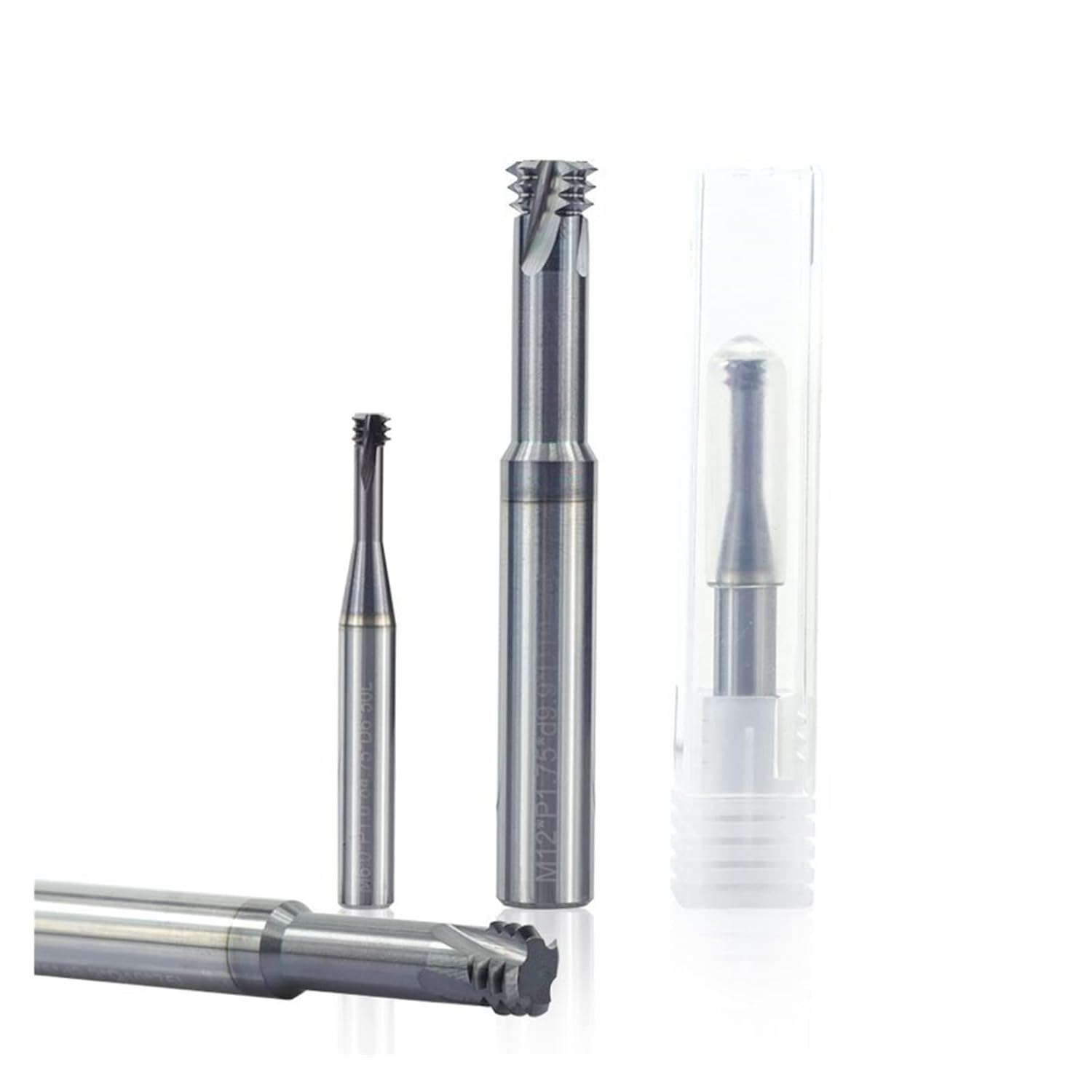 1pcs Thread Milling Cutter M1.0-M12 Metric Thread End Mill 3 Flute 60D Tungsten Carbide Router Bit for Metal Aluminum Cutting(M1x0.25xD4x50)