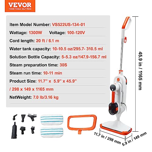 Vevor STEAM MOP 8-IN-1 Mop, 8-In-1 Floor Steamer, Steam Mop For Hardwood Floors With 7 Replaceable Brush Heads, Floor Steam Cleaner thumb #6