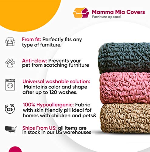 Sectional Sofa Cover - Corner Couch Cover - Corner Slipcover - Soft Polyester Fabric Slipcovers - 1-piece Form Fit Stretch Furniture Slipcover - Microfibra Collection - Dark Brown (Corner Sofa)
