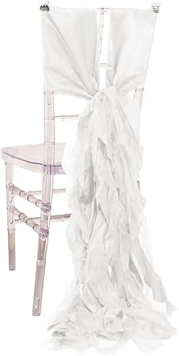 Miniatura 6 de Efavormart - Paquete de 5 bandas de satén de gasa de sauce rizado blanco