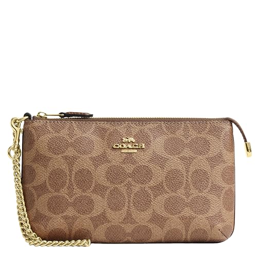 Coach Large Wristlet W Chain, IM/Tan/Brown