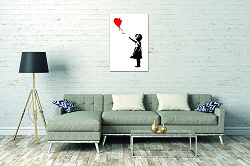 Toile Banksy Petite Fille au Ballon - Tableau Déco Porteur d'Espoir 60x80 - 3