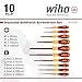 Wiha 32093 Slotted and Phillips Insulated Screwdriver Set, 1000V, 10-Piece, Slotted 2.0–6.5mm, Phillips #0–#3