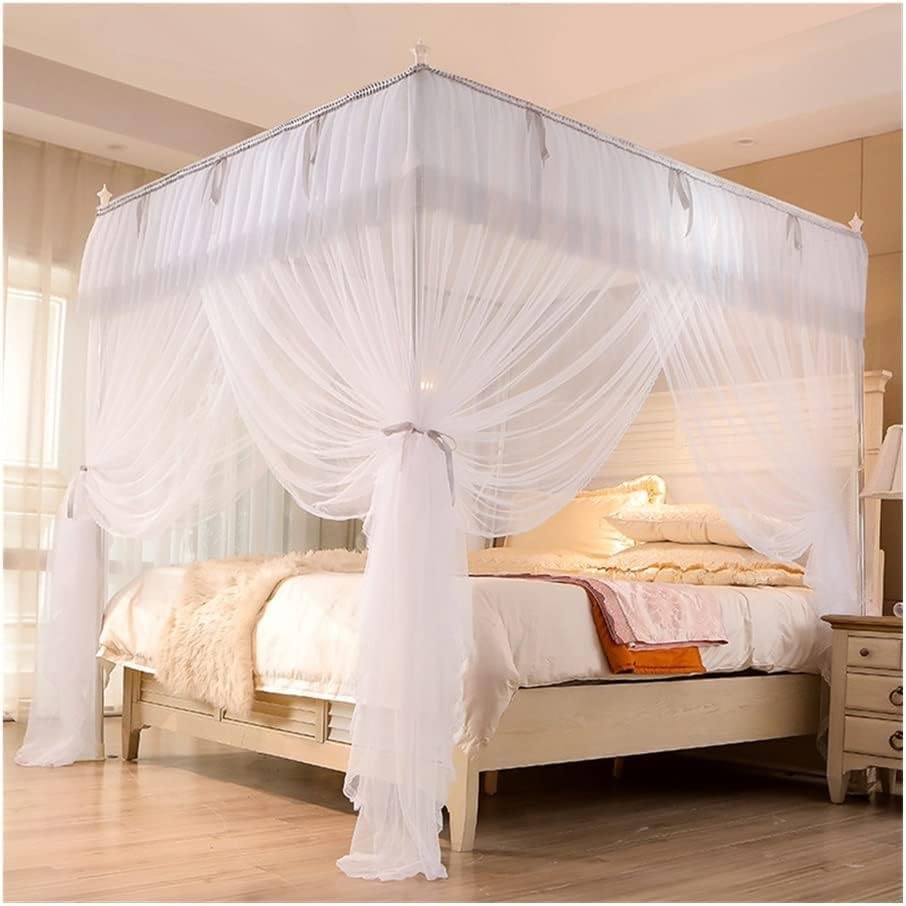 Rideau de lit moustiquaire robuste avec 3 ouvertures pour grand lit
