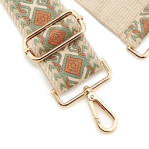 Image of Wide Shoulder Strap Adjustable Replacement Belt Guitar Style Crossbody Bag Handbag Strap Multicolor Canvas Straps(Wide:2in)(Color57)