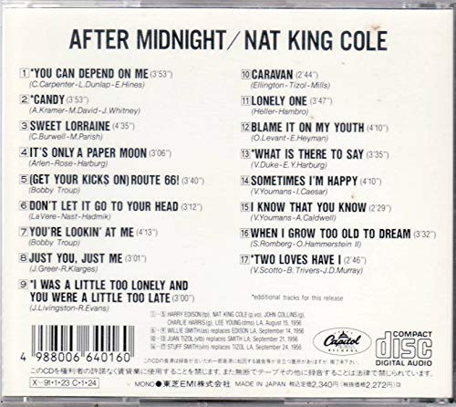 NAT 'KING' COLE AND HIS TRIO THE NAT KING COLE TR - After Midnight - Disque CD