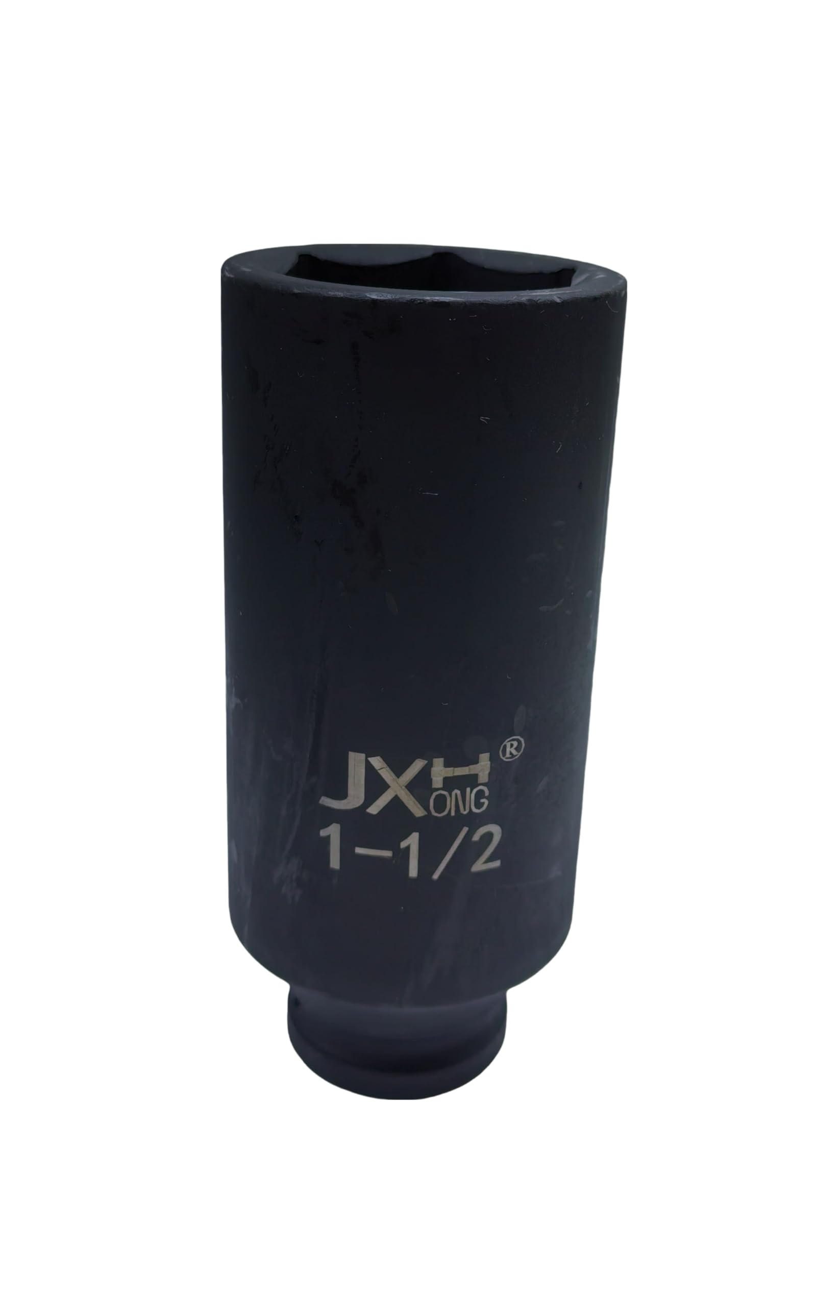 Llave de vaso de impacto de 1/2 pulgada de 1-1/2 pulgadas, extra profundo, 6 puntos, 4.7 pulgadas de largo, acero de aleación Cr-V tratado térmicamente