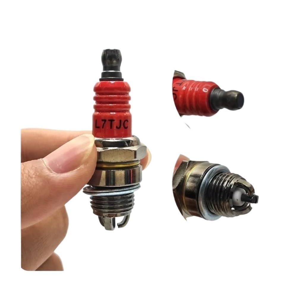 4 bujías L7TJC de 3 Lados for Motor de Dos Tiempos, aptas for Motosierra y cortacésped.