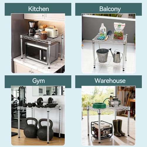 Image of 1-Tier Wire Shelving Unit, Stackable Metal Storage Shelves, Versatile Utility Shelves & Wire Rack for Garage Shelving, Pantry Shelves, Office, Living Room, Garage,Silver