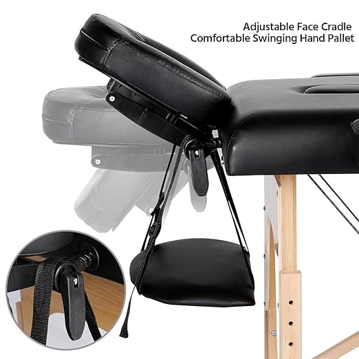 Toh-FA Portable Massage Table Spa Folding 84 Inch Height Adjustable 2 Fold Massage Bed with Carry Case Pu Leather Professional Facial Salon Tattoo Bed, Hold Up to 450Lbs, Black Toh-FA Portable Massage Table Spa Folding 84 Inch Height Adjustable 2 Fold Massage Bed with Carry Case Pu Leather Professional Facial Salon Tattoo Bed, Hold Up to 450Lbs, Black