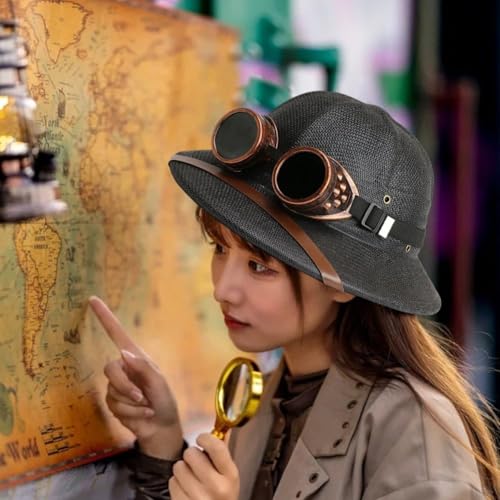 Chapeau de paille punk Hrippy avec casque de protection aventure - 4