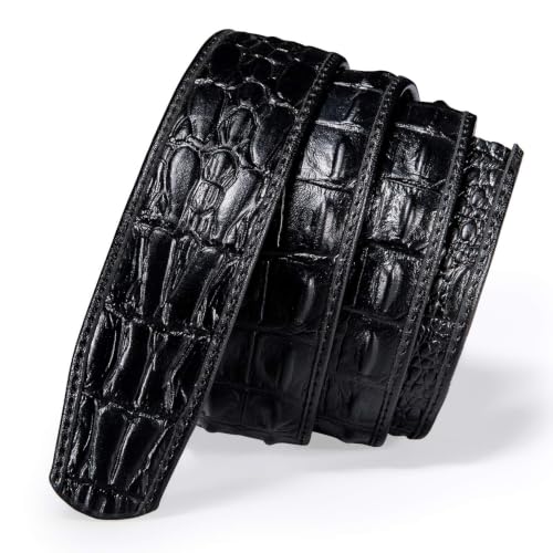 Image of Dubulle Designer Men's Belts, Ratchet Leather Sliding Buckle Dress Belt