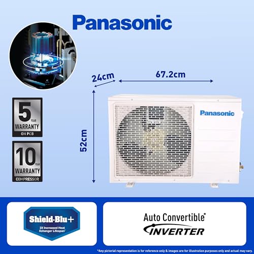 Image of Panasonic 1 Ton 4 Star Wi-Fi Inverter Smart Split AC (Copper Condenser, 7 in 1 Convertible with True AI Mode, 4 Way Swing, PM 0.1 Air Purification Filter, CS /CU-NU12ZKY4W, White)