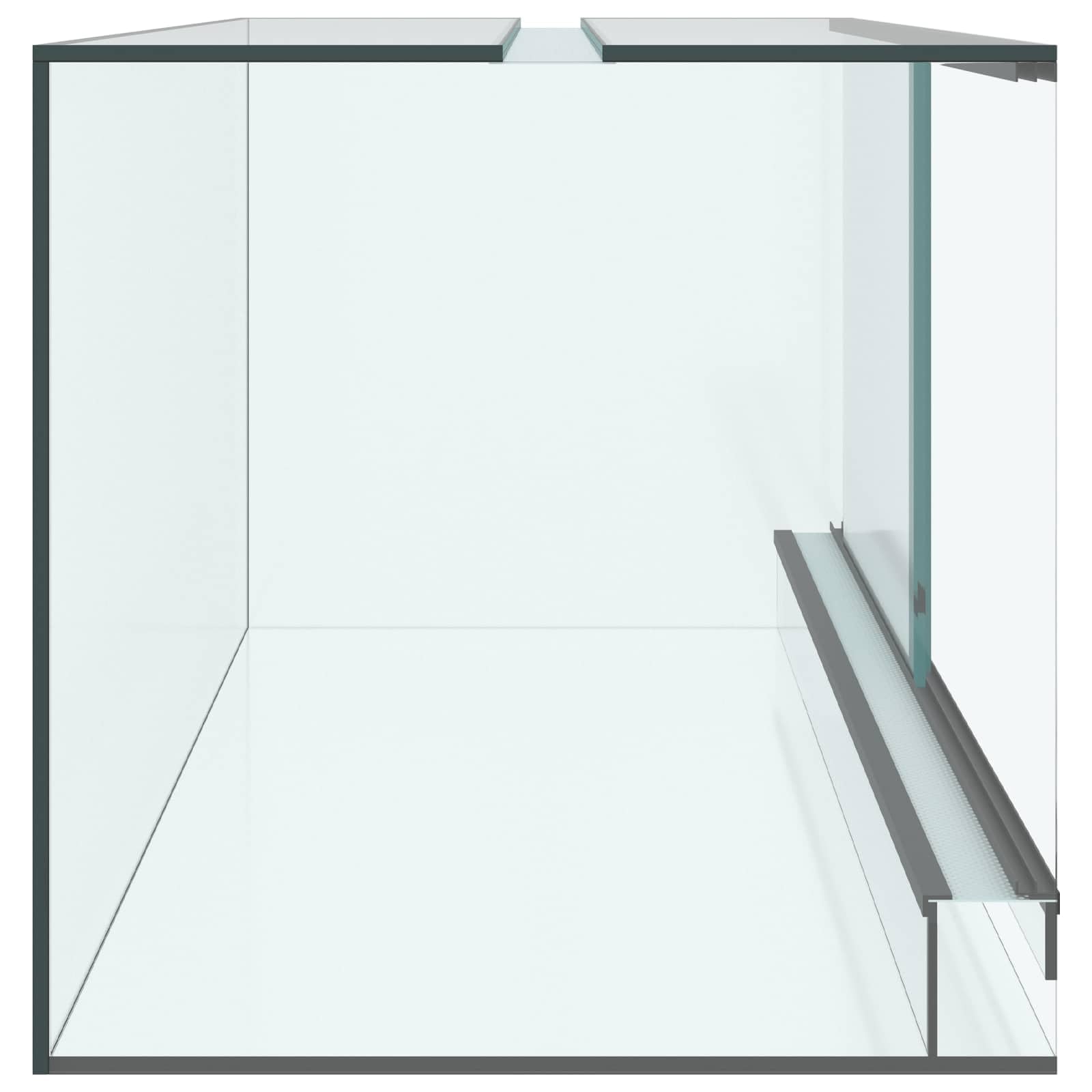 Terrarium ze szkła przezroczystego 80 x 40 x 40 cm, obudowa dla gadów i płazów z widokiem 360 stopni, Vivarium z drzwiami przesuwnymi i oddychającymi panelami z siatki