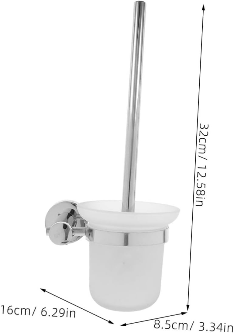Hemobllo Stainless Steel Toilet Brush Set Wall-Mounted Long Handle Bathroom Cleaner Plunger Home Cleaning Essentials image 2