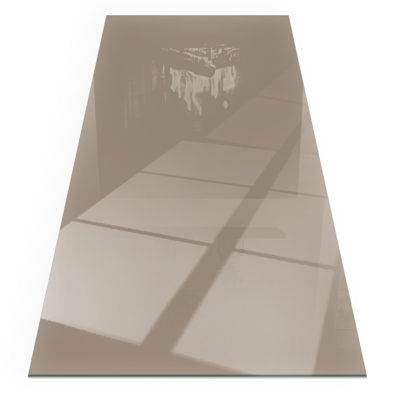 Plaque de sol de cheminée en verre marron pour éviter les brûlures sur votre parquet