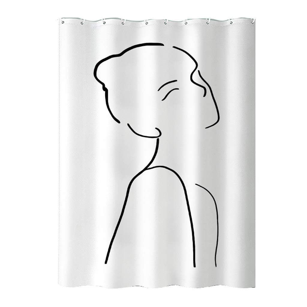 Rideau de douche anti-moisissure en tissu épais et imperméable de 150x200cm