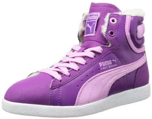 Baskets mode fille PUMA First Round Fur parfaites pour l'école et la cour de récréation