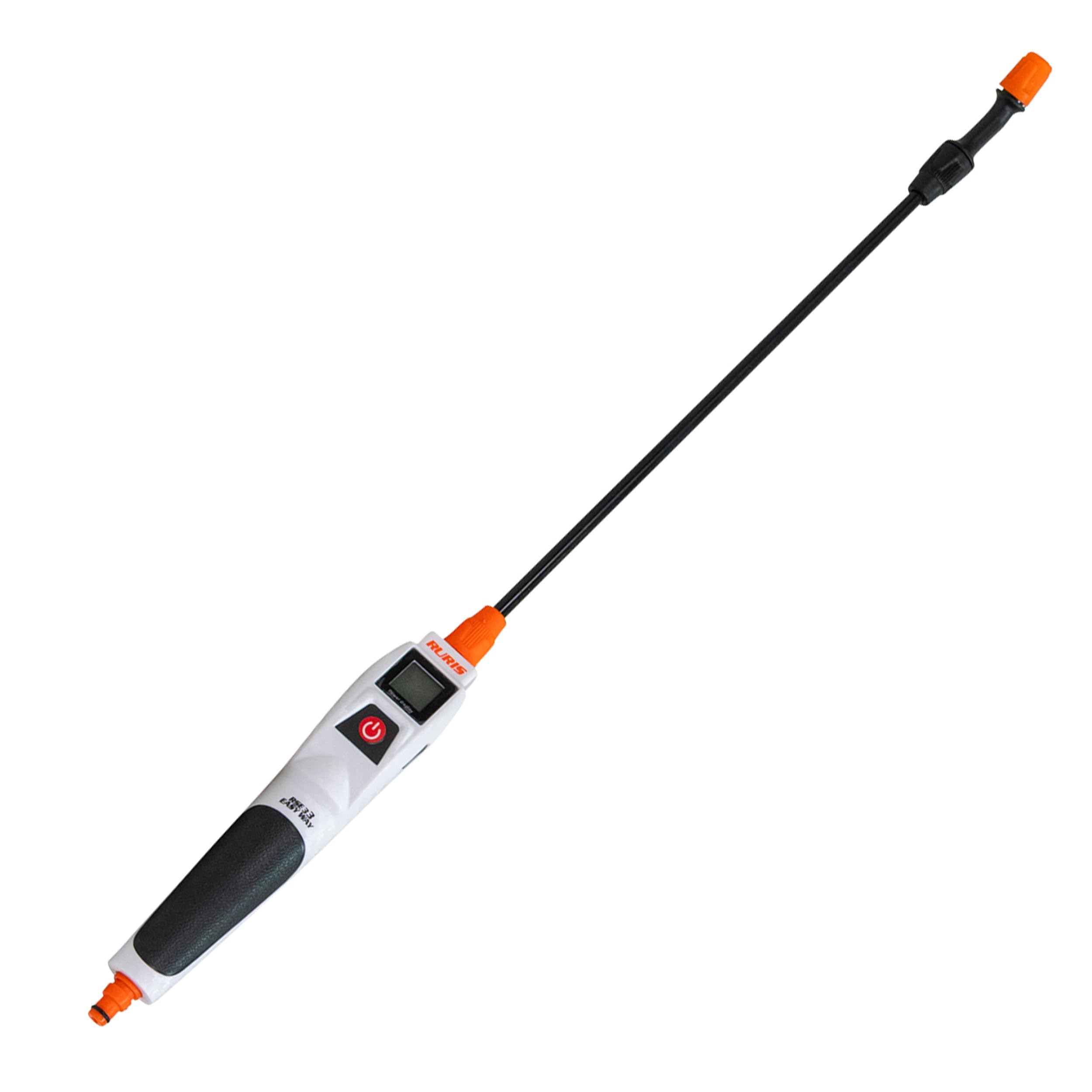 RURIS RSE 33 Easy Way Bezpłatny natryskiwacz elektryczny - bateria litowo-jonowa 2600 mAh metalowa lanca wąż 3 m regulowana dysza USB typ C wyświetlacz LED
