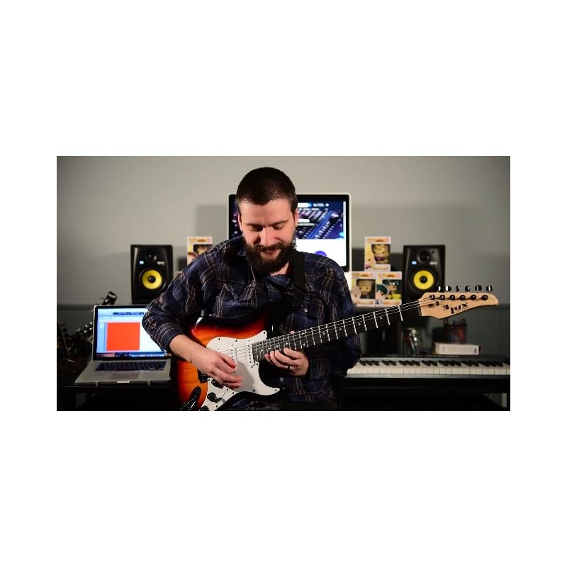 LyxPro 39 inch Electric Guitar Kit Bundle with 20w Amplifier, All Accessories, Digital Clip On