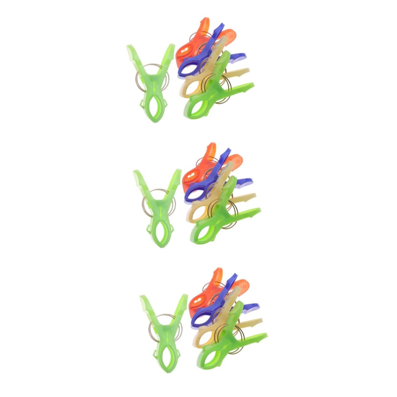 Ciieeo 15pezzi Mollette Per Asciugamani Clip Per Bucato Fermagli Resistenti Al Vento Per Lettini e Coperte Colore Casuale