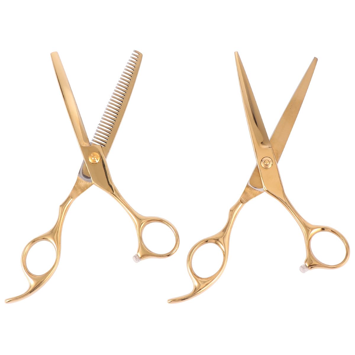 BETOOKY Juego de 2 Tijeras para Cortar el Pelo de Acero Inoxidable Doradas Diseño Ergonómico y Resistencia Corrosión para Uso en Barbería Casa