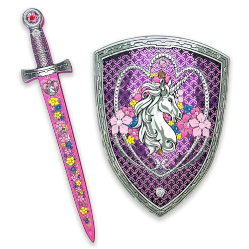 Liontouch - Unicorn Princess Set for Girls - 3-6 Years | Medieval Style Toy Sword & Shield for Pretend Play for Toddlers with Gemstones | Safe & Durable Foam Accessories for Royal Dress Up & Costumes