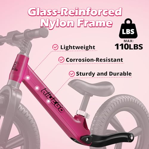 Ridego 14 Inch Balance Bike for Kids 3-6 Year Old,Lightweight Kids Bike with Adjustable Seat, Push Bicycle with Air Rubber Tires,Ride-on Toys Birthday Gift
