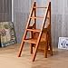Tabouret d'escalade D'Intérieur, Tabouret D'Échelle en Bois 4 Escabeaux Tabouret Escabeau en Bois Pliable Anti-Dérapant Chaise D'Escalier Compacte Maison Cuisine Salle De Bain Étagère | Support pour