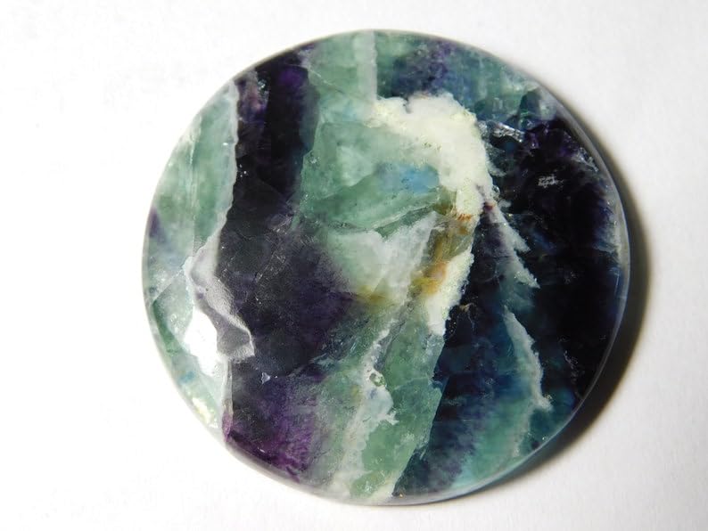 Fluorite cabochon 38mm pour fabriquer vos bijoux et pendentifs uniques - 6
