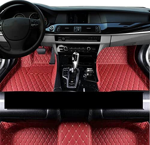 Alfombrillas para Coche, Alfombra De Cuero Lujo para A8 D3 4E 2006~2010, Alfombrilla Duradera, Almohadilla Antisuciedad Alfombras Esterillas(LHD Maroon)