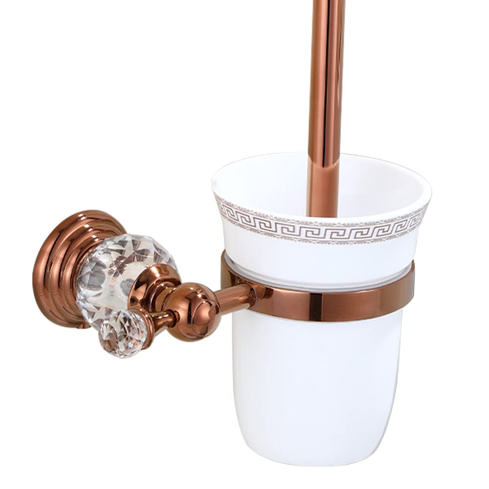 HSXJJ Crystal Toilet Brush Holder,Stainless Steel Toilet Bowl Cup Set