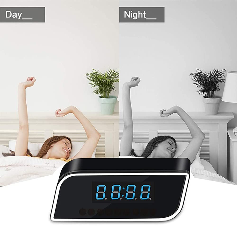 Reloj de cámaras ocultas inalámbricas, MI-NI cámara espía de 1080p Portátil WiFi Niñera CAM con visión nocturna y detección de movimiento, cámara de vigilancia de seguridad Compatible with cámara inte