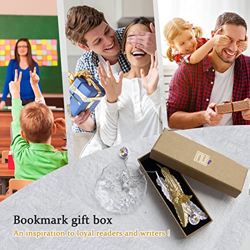 Luckyvestir Metal Feather Butterfly Bookmark For Women Men Bookworms, Cool Bookmarks With Pendant, Creative Page Markers Gifts For Teacher Appreciation Week, Book Marks For Book Lovers Mother Children #TOP4