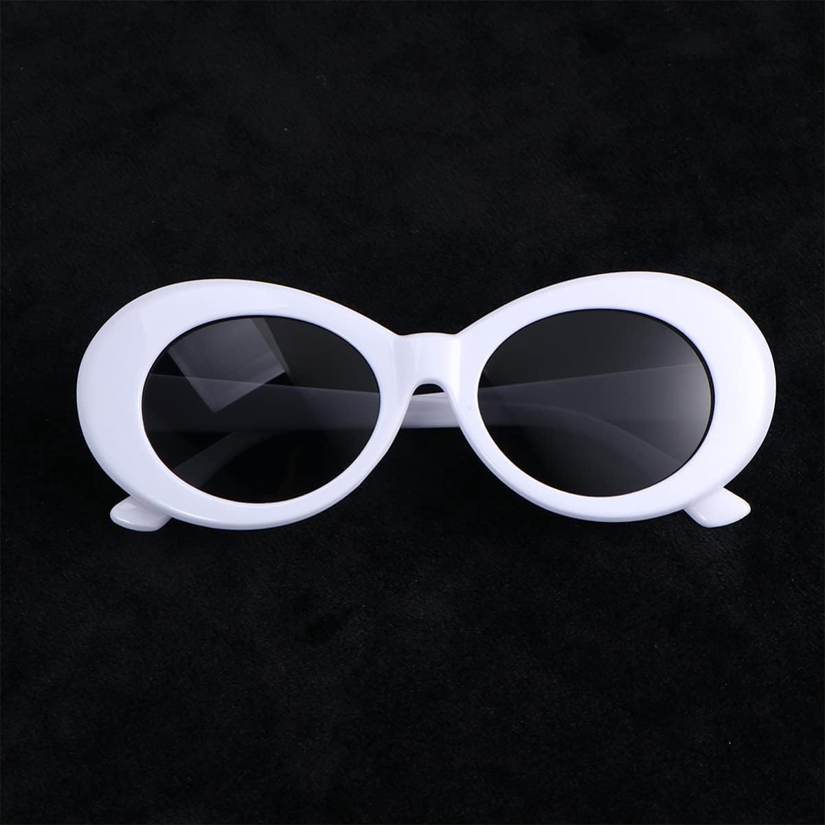 NUOBESTY Funny Style Sunglasses Novelty Glasses White Oval Frame Party Accessories Photo Props