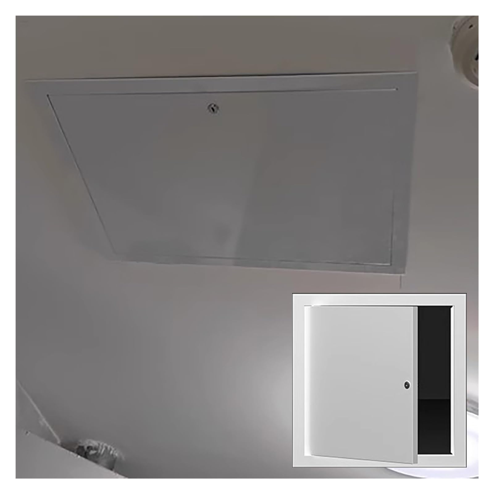 Coal2toalpw One Color Lockable White Inspection Door - Durable Access Panel For Drywall, Easy Open Rotary Lock, 15-60 Cm (6-24 Inches),1Pcs