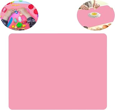 Silicone Pastry Mat 27.5 X 19.6in Pink,Silicon Baking Mats Non-Stick,Non-Slip Silicone Mats for Kitchen,Mat for Kitchen Worktop Protector Craft Mats for Table Worktops