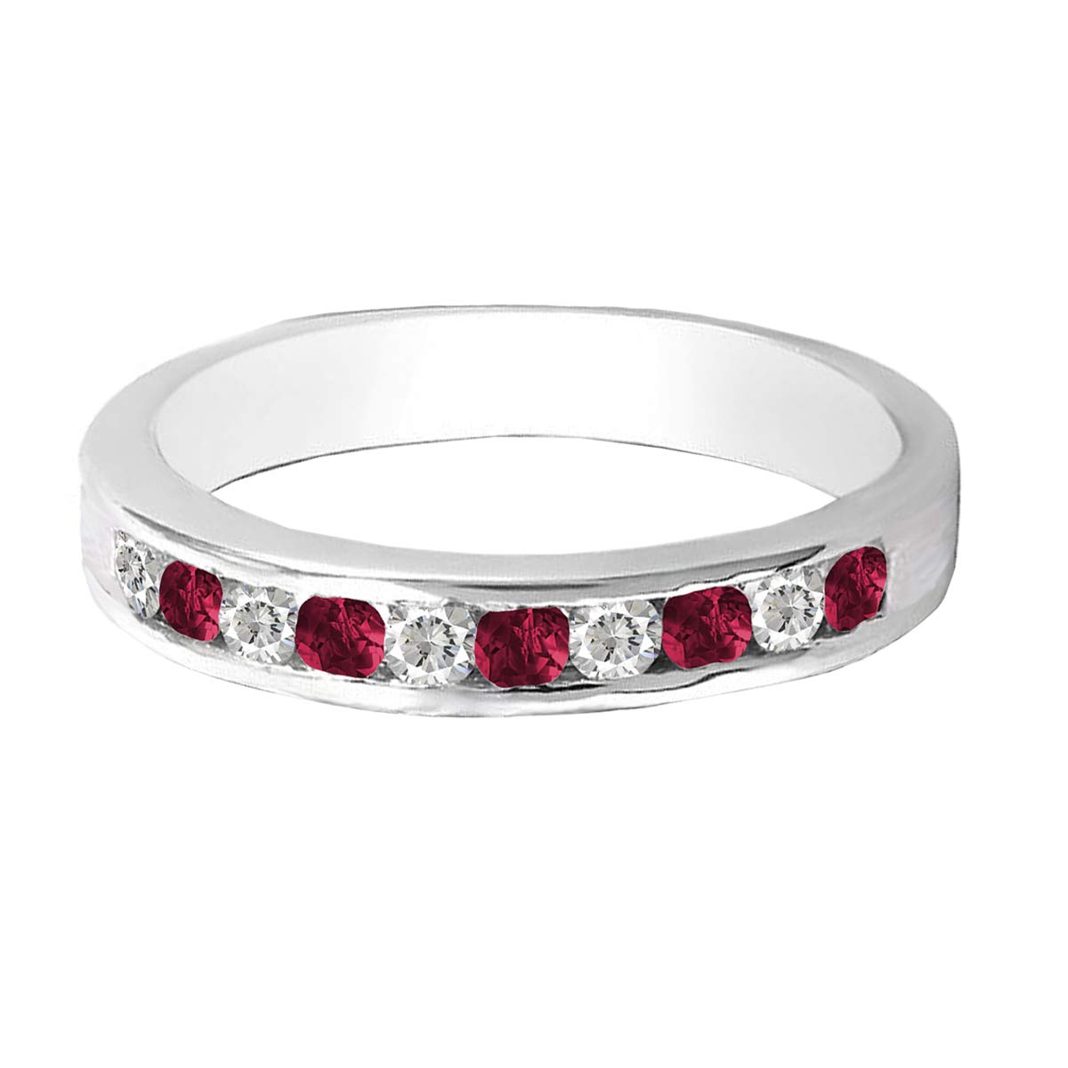 DazzlingRock Collection 10 quilates oro blanco redonda Red Ruby