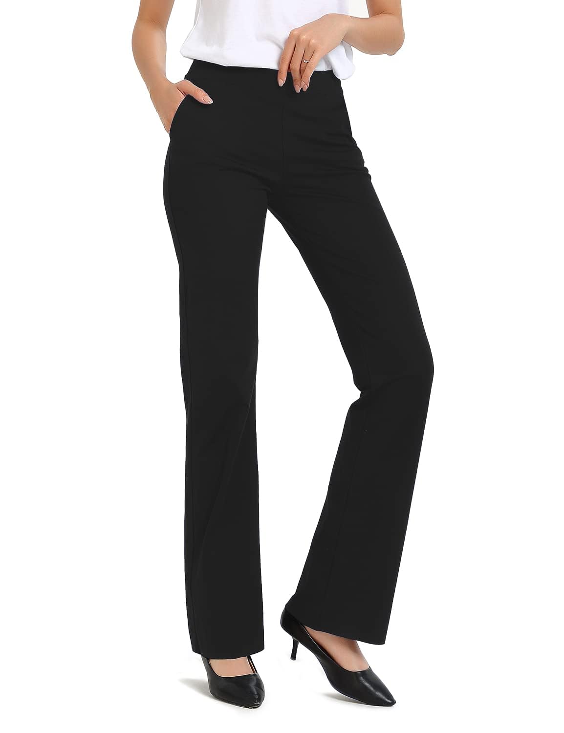 31" 34" Women Bootcut Yoga Tall Dress Pants Flare Long Trousers Work Stretchy Business Casual Slacks Pockets
