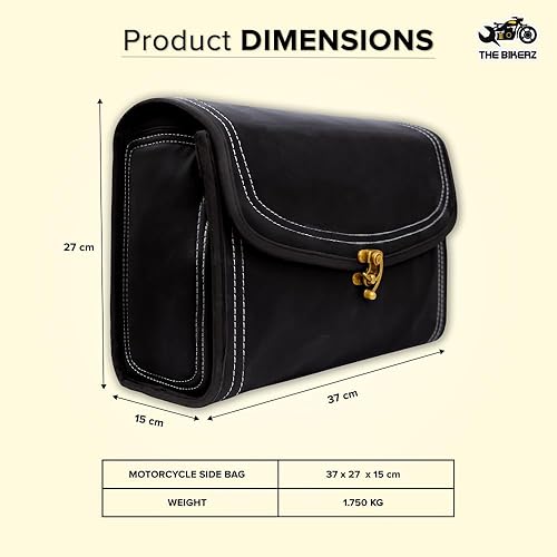Vista 4 de Motorcycle Side Bags Saddle Bags Solo Bag Waterproof Luggage Leatherette Bag Compatible with All Bikes Negro y marrón.,Marrón,Marrón oscuro