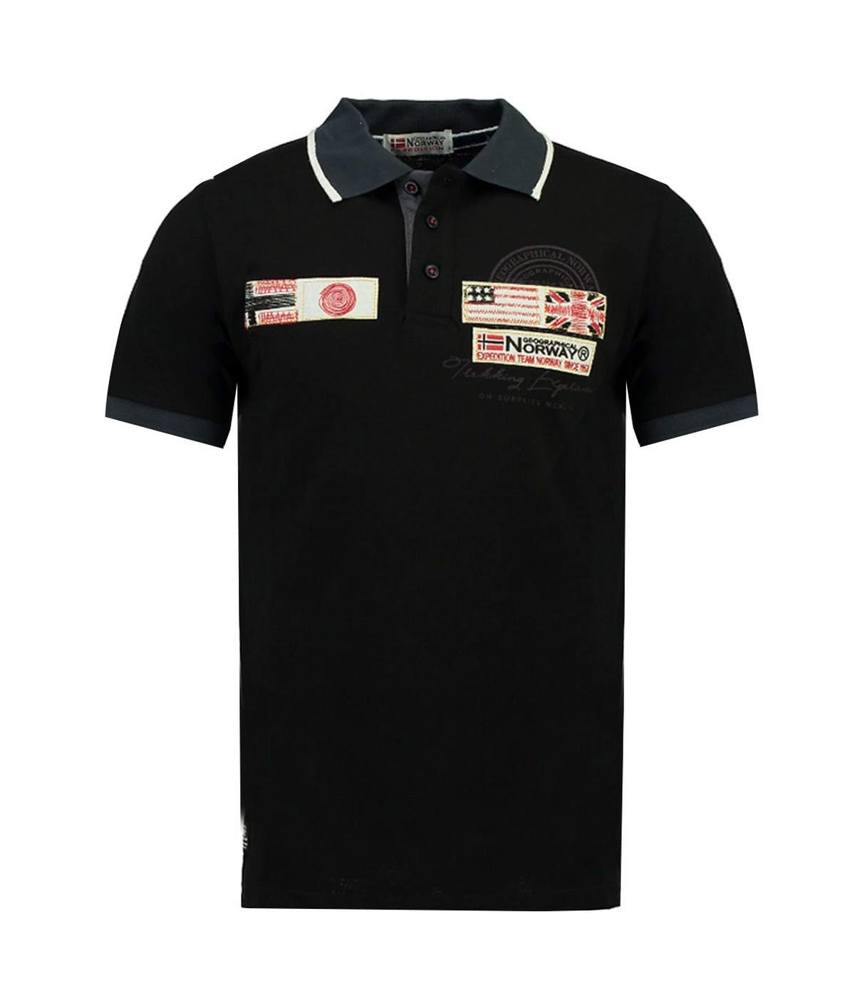 Geographical NorwayKAYFOUR Men's Polo Shirt White Short Sleeve, White, XXL