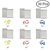AFUNTA 30 pcs 30/45 /60 Degree Carving Knife Vinyl Cutter Plotter Cutting Blades for CB09 CB09U Graphtec – Blue, Yellow, Red