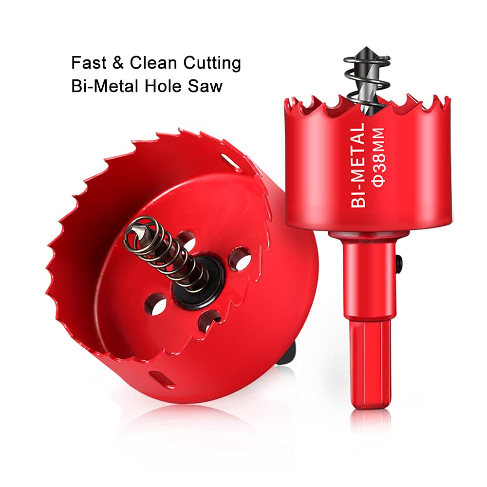 GARHWAL HSS M42 Bi-metaal gatenzaag 60 mm - met adapter en centreerboor - ideaal voor hout, kunststof, gipsplaten, multiplex en metalen - zaagdiepte tot 38 mm