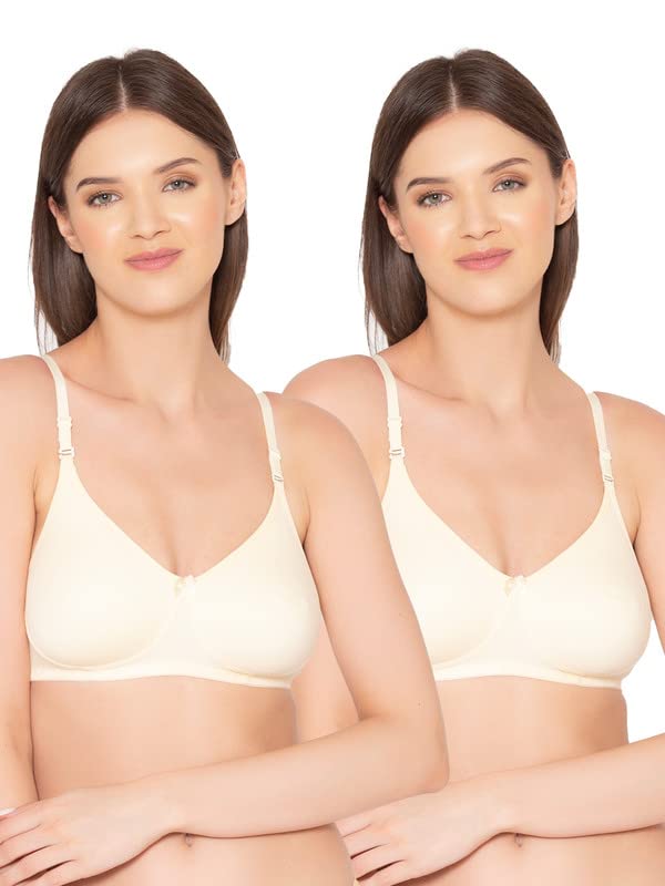 Image of Groversons Paris Beauty Women's Pack of 2 Seamless Non-Padded, Non-Wired Bra (COMB09)