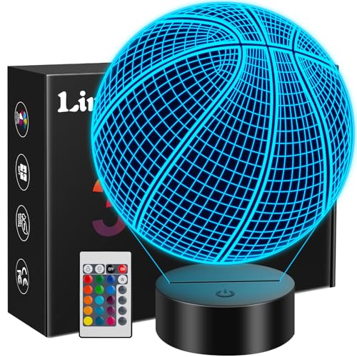 Linkax Basketball Gifts Stocking Stuffers for Kids Teens Boys Girls, Basketball 3D Illusion Night...