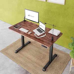 flowlyf-FDGO- Electric Height Adjustable Desk- 2yr WRNTY | Solid Acacia Wood | 150 x 75 CM Top | 3 Memory PRE Set - Controls | 2 Stage -1 Motor | 80 KG Wt | Sit Stand Range 73 cm-117 cm| MX- WL/GR