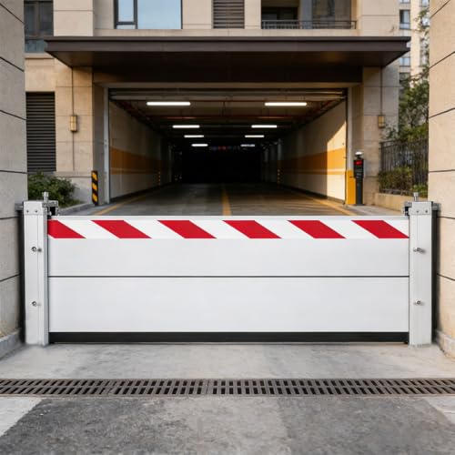 Barrera anti inundaciones para puertas de aluminio con muro de agua de 40cm