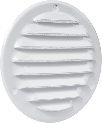 Vent Systems Cubierta de ventilación blanca Soffit de 4 pulgadas, rejilla de ventilación redonda, cubierta de parrilla, pantalla de insectos