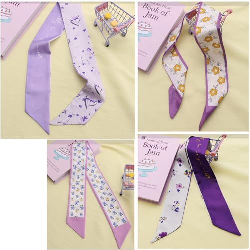 8Pcs Scarves for Women,Head Scarf Hair Neck Scarve,Handbags Ponytails Handle Fashion Accessory 35.4"×2.4"3